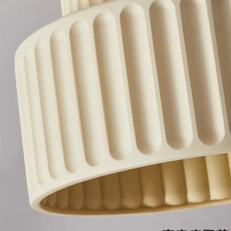 Nordic Ripple Ribbed LED Ceiling Light – Sculptural Flush Mount Fixture with Warm White Glow for Bedroom & Living Room