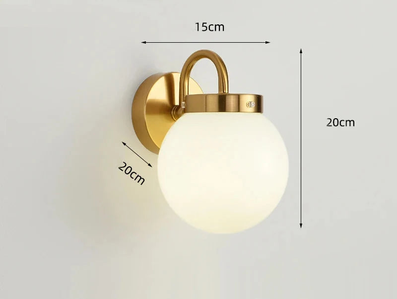 Quashion Modern Ribbed Glass Globe Wall Lamp – Polished Chrome or Brass Minimalist Wall Sconce for Bathroom, Bedroom & Hallway