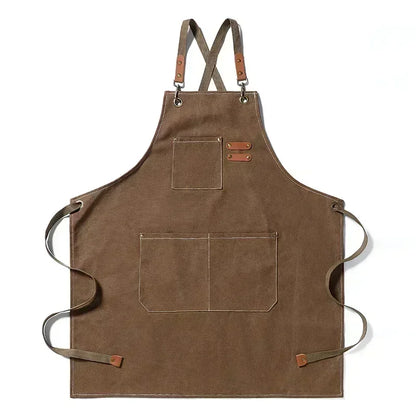 ProWear Premium Canvas Kitchen Apron – Heavy-Duty Unisex Chef, Barista & Workwear Utility Apron with Adjustable Straps