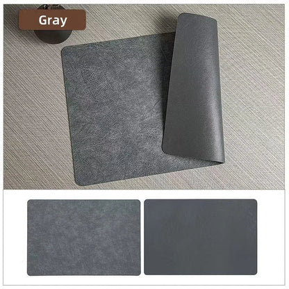 DuoMat Double-Sided Faux Leather Placemats – Heat-Resistant Waterproof PU Leather Table Mats, Set of 4 or 6, 7 Colors