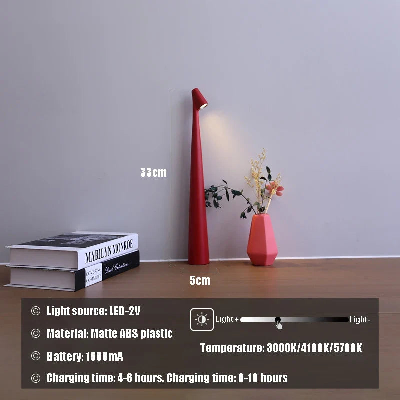 Glowora Rechargeable LED Table Lamp – Cordless Touch Dimmable Bedside Lamp, Portable Desk Light