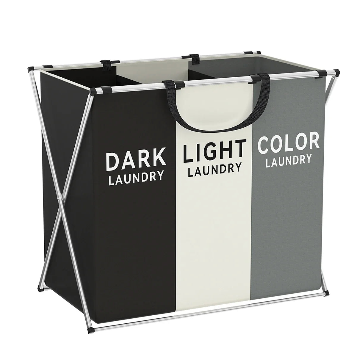 TriSort Multi-Compartment Laundry Hamper – Foldable 2 or 3 Section Clothes Sorter with Oxford Fabric & Aluminum Frame