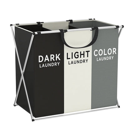 TriSort Multi-Compartment Laundry Hamper – Foldable 2 or 3 Section Clothes Sorter with Oxford Fabric & Aluminum Frame