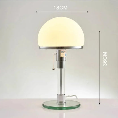 Bauhaus Frosted Glass Dome Table Lamp – Modern Nordic Designer Desk Lamp with Soft Warm Glow for Bedroom & Living Room