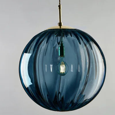 Modern Glass Ball Pendant Light – Nordic Colored Glass Globe Hanging Lamp for Kitchen Island, Dining Room & Bedroom