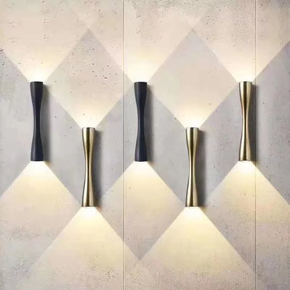 Modern Hourglass Up & Down LED Wall Light – Waterproof Aluminum Indoor Outdoor Wall Sconce in Gold, Black or White