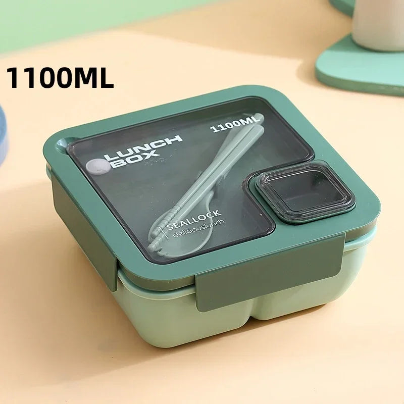 BentoGo Leak-Proof Bento Lunch Box with Cutlery – Microwave & Dishwasher Safe Food Container, 850 or 1100 ml, 4 Colors