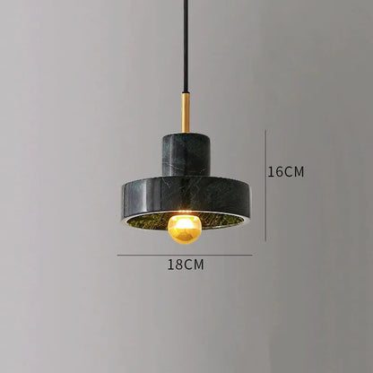 Natural Marble Stone Pendant Lamp – Postmodern Sculptural Hanging Light in Black, Dark Green or White Marble for Dining