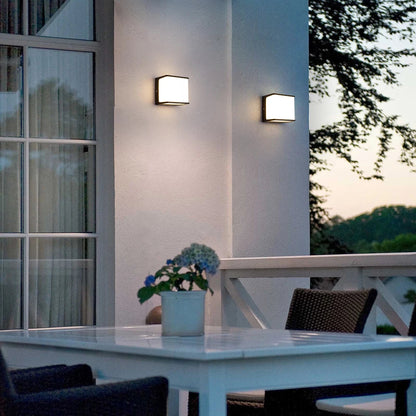 AeroCube Modern Outdoor Wall Light – IP65 Waterproof 8W LED Cube Sconce with Warm White Glow for Porch, Pathway & Patio