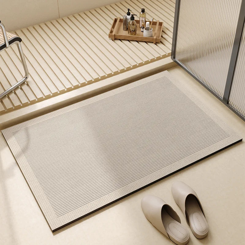 Super Absorbent Quick-Dry Bath Mat – Non-Slip Rubber Backed Bathroom Rug, Soft Washable Shower Mat