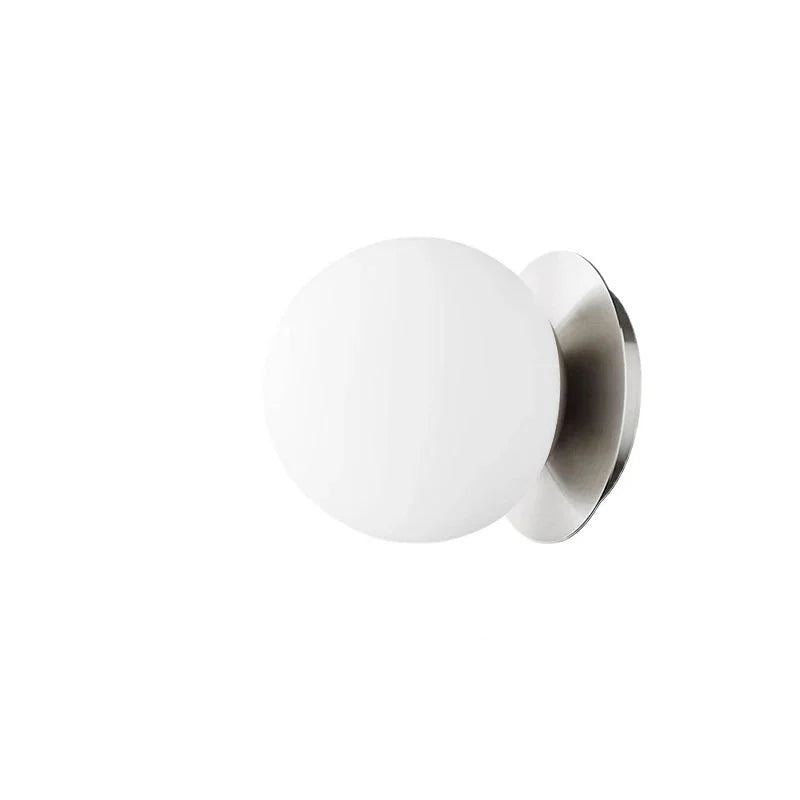 Nordic Opal Globe Glass Wall Lamp – Minimalist Bathroom Vanity & Bedroom Wall Sconce in Black, Gold, Chrome or Silver