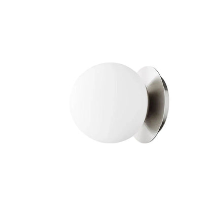 Nordic Opal Globe Glass Wall Lamp – Minimalist Bathroom Vanity & Bedroom Wall Sconce in Black, Gold, Chrome or Silver