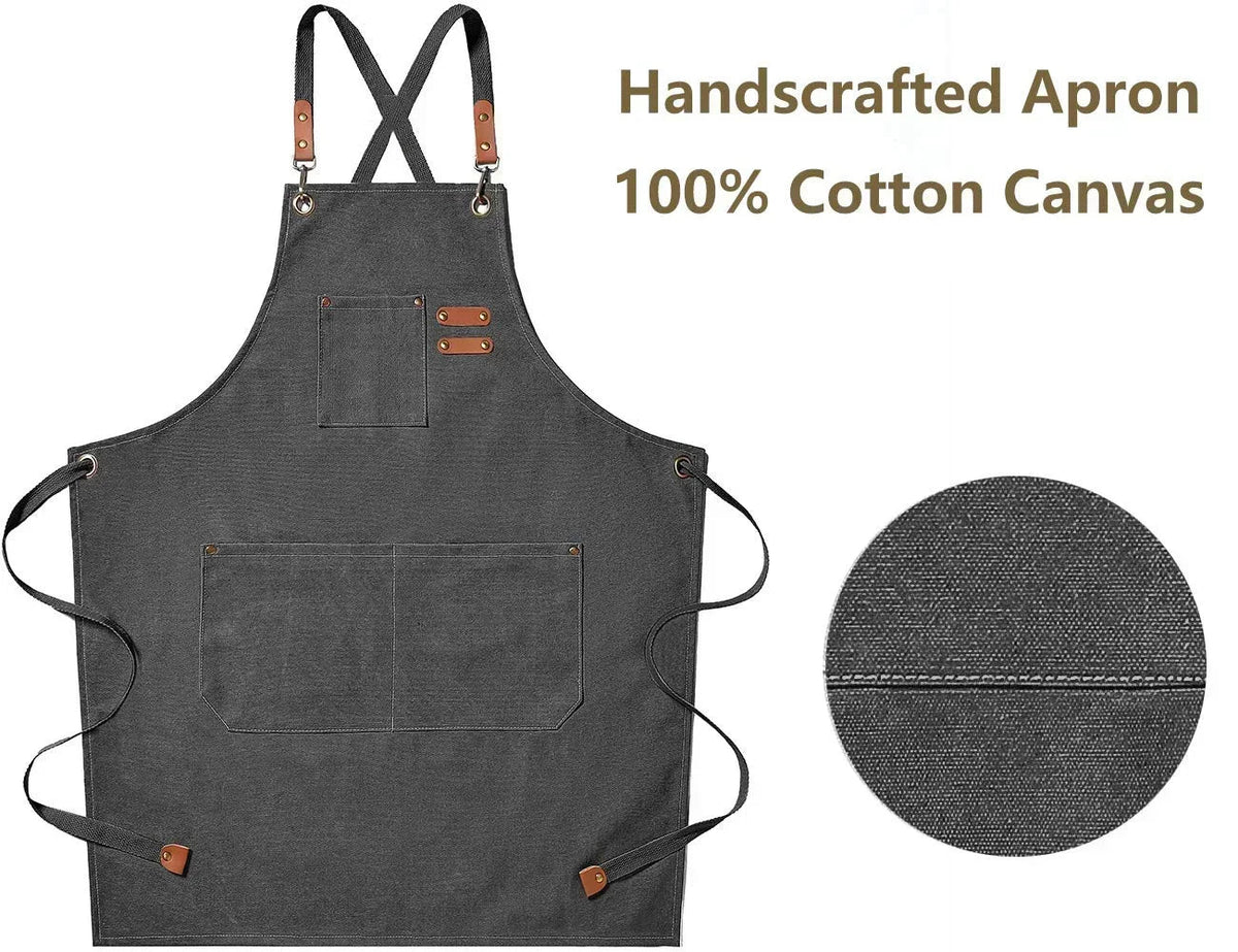 ProWear Premium Canvas Kitchen Apron – Heavy-Duty Unisex Chef, Barista & Workwear Utility Apron with Adjustable Straps