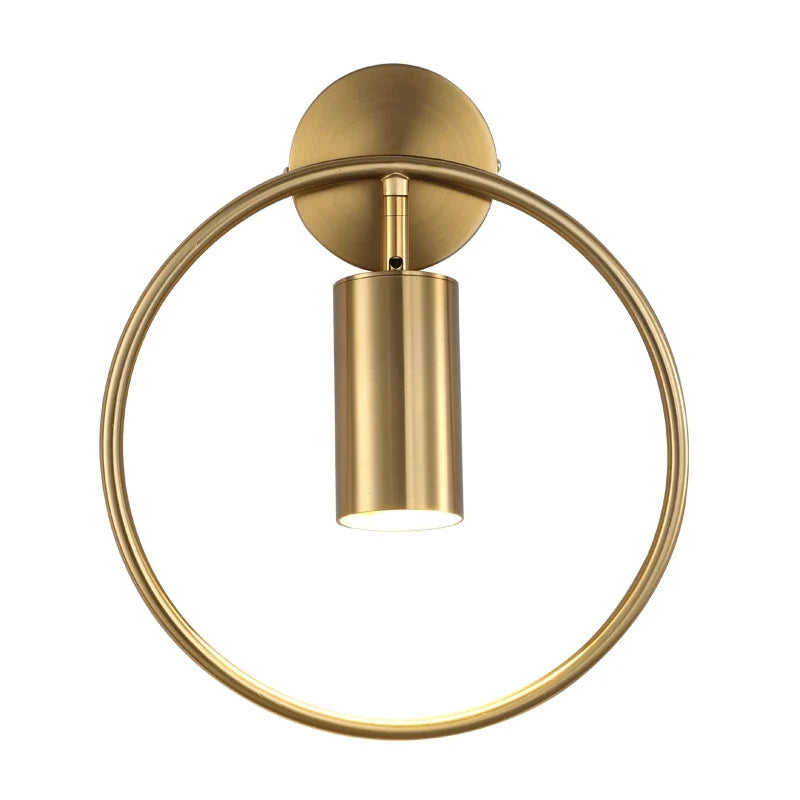Halo Ring LED Wall Light – Minimalist Nordic Gold or Black Ring Sconce with 180° Rotation, Warm or Cool White for Bedroom