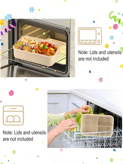 MealMate 1200ml Bento Lunch Box with Utensils – 4-Compartment Leak-Proof Silicone Seal Food Container for Work & School