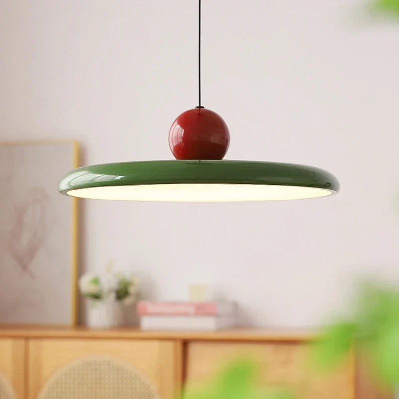 Nordic Flying Saucer LED Pendant Light – 56W Cream-Style Ceiling Lamp with Warm, Cool or Tri-Color Light, 30 or 40 cm