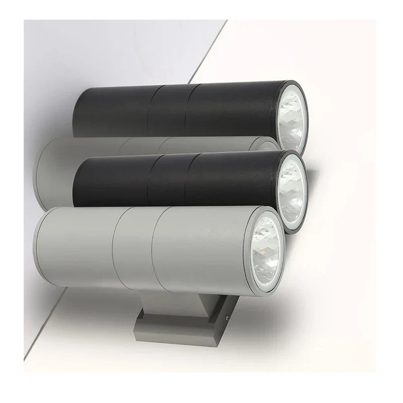 Modern Outdoor Up & Down LED Wall Sconce – IP65 Waterproof Aluminum Facade Light, 6W to 36W, Grey or Black, Warm or Cool White