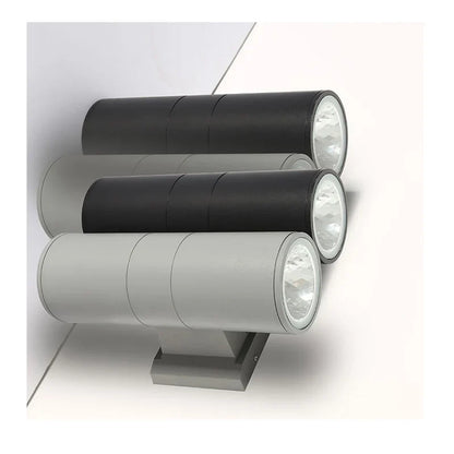 Modern Outdoor Up & Down LED Wall Sconce – IP65 Waterproof Aluminum Facade Light, 6W to 36W, Grey or Black, Warm or Cool White