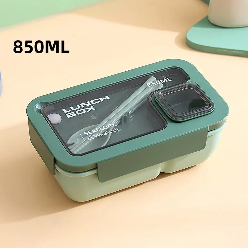 BentoGo Leak-Proof Bento Lunch Box with Cutlery – Microwave & Dishwasher Safe Food Container, 850 or 1100 ml, 4 Colors