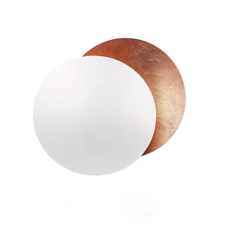 Lunaris Eclipse LED Wall Light – Celestial Overlapping Disc Wall Sconce in Gold or Copper Finishes, 20 or 25 cm