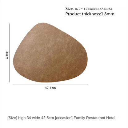 NordicDrop Double-Sided Faux Leather Placemats – Water-Drop Shaped Non-Slip Heat-Resistant Table Mats, Set of 4 or 6