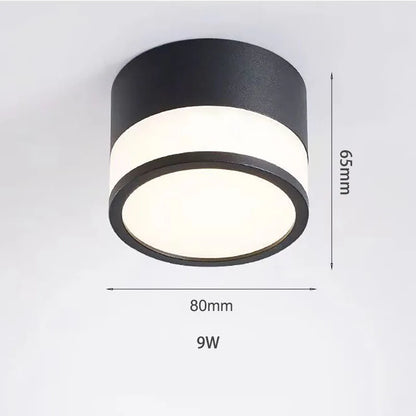 Nordic Surface-Mounted LED Downlight – 9W or 15W Slim Round Ceiling Spotlight, Warm or Cool White for Hallway & Bedroom