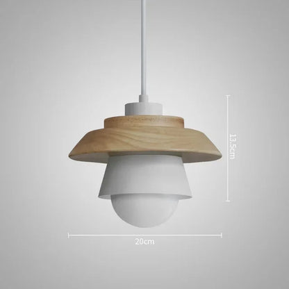 Nordic Wooden Macaron Pendant Light – Layered Wood & Color Hanging Lamp for Kitchen, Dining & Kids Room, Warm or Cool White