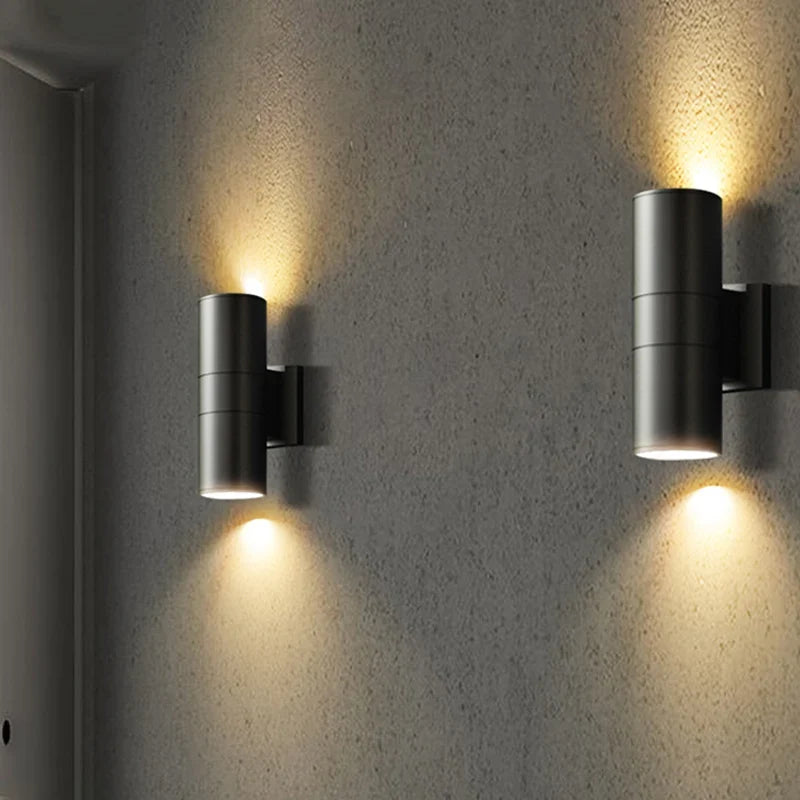 Modern Outdoor Up & Down LED Wall Sconce – IP65 Waterproof Aluminum Facade Light, 6W to 36W, Grey or Black, Warm or Cool White