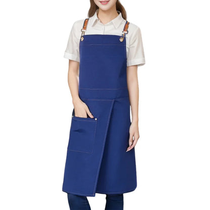 WorkEase Waterproof Canvas Apron – Split-Skirt Chef & Barista Apron with Pockets, Unisex Heavy-Duty Workwear in 6 Colors