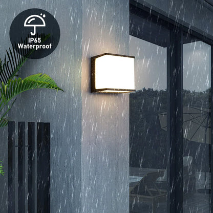 AeroCube Modern Outdoor Wall Light – IP65 Waterproof 8W LED Cube Sconce with Warm White Glow for Porch, Pathway & Patio