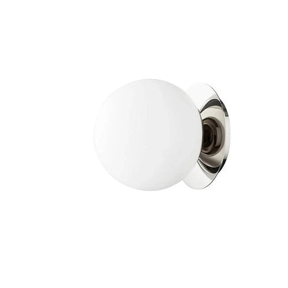 Nordic Opal Globe Glass Wall Lamp – Minimalist Bathroom Vanity & Bedroom Wall Sconce in Black, Gold, Chrome or Silver