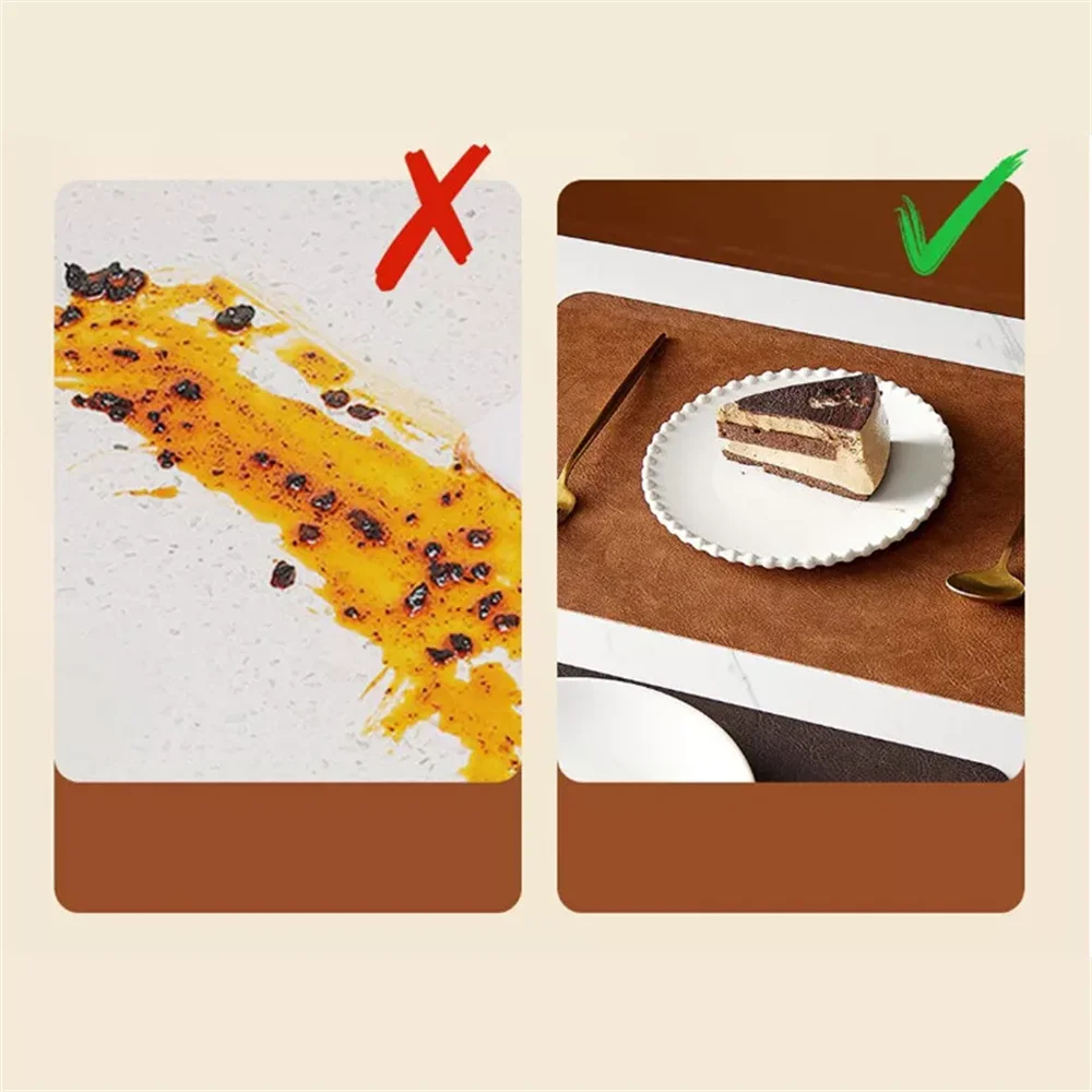 DuoMat Double-Sided Faux Leather Placemats – Heat-Resistant Waterproof PU Leather Table Mats, Set of 4 or 6, 7 Colors