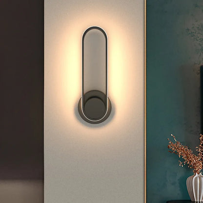 Modern LED Wall Light with 330° Rotating Head – Slim Black Aluminum Adjustable Sconce for Bedroom, Hallway & Stairway