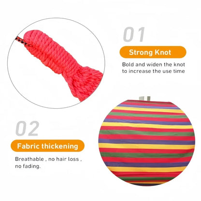 Striped Canvas Double Hammock – Soft Cotton Swing Bed for 2, 200 kg Capacity, Indoor & Outdoor Camping, Backyard & Patio