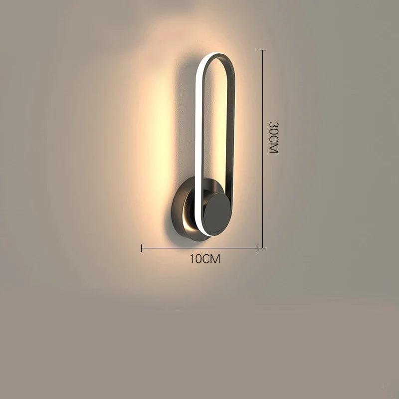 Modern LED Wall Light with 330° Rotating Head – Slim Black Aluminum Adjustable Sconce for Bedroom, Hallway & Stairway