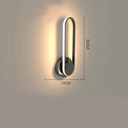 Modern LED Wall Light with 330° Rotating Head – Slim Black Aluminum Adjustable Sconce for Bedroom, Hallway & Stairway