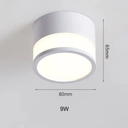 Nordic Surface-Mounted LED Downlight – 9W or 15W Slim Round Ceiling Spotlight, Warm or Cool White for Hallway & Bedroom