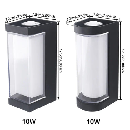 Modern Up & Down LED Wall Light – IP65 Waterproof Aluminum Indoor Outdoor Sconce, Square or Round, Warm or Cool White