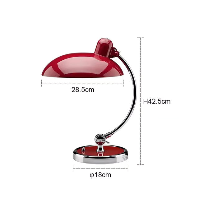 ScandiArc Bauhaus Table Lamp – Modern Curved Chrome Metal Desk Lamp, Sculptural Bedside Reading Light