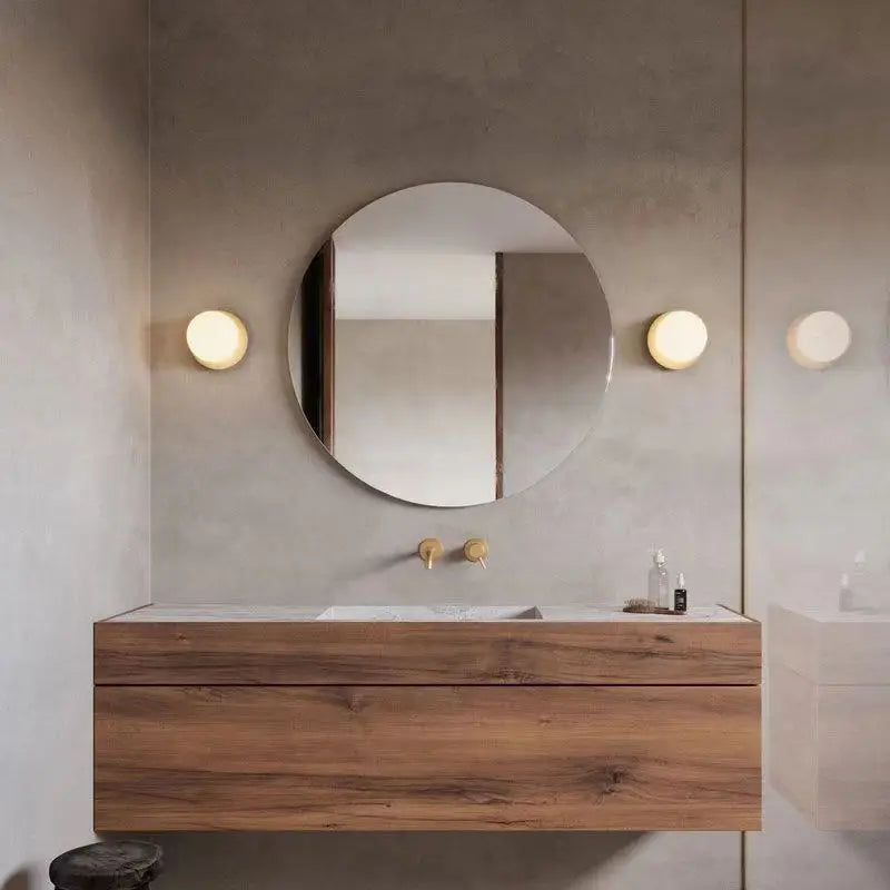 Nordic Opal Globe Glass Wall Lamp – Minimalist Bathroom Vanity & Bedroom Wall Sconce in Black, Gold, Chrome or Silver