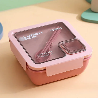 BentoGo Leak-Proof Bento Lunch Box with Cutlery – Microwave & Dishwasher Safe Food Container, 850 or 1100 ml, 4 Colors