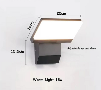 LumiFold Outdoor LED Wall Light – IP65 Waterproof 18W Foldable Security Light with Optional PIR Motion Sensor, Black or White