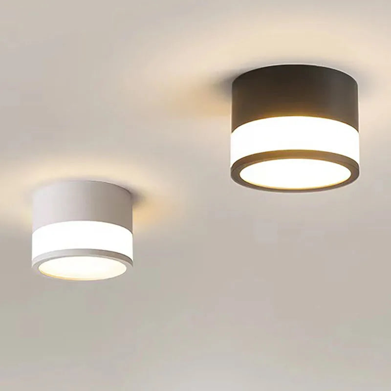 Nordic Surface-Mounted LED Downlight – 9W or 15W Slim Round Ceiling Spotlight, Warm or Cool White for Hallway & Bedroom
