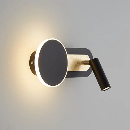HaloBeam Dual LED Wall Light – Modern Nordic Ring Light with Adjustable Spotlight, Warm White Reading Lamp for Bedroom