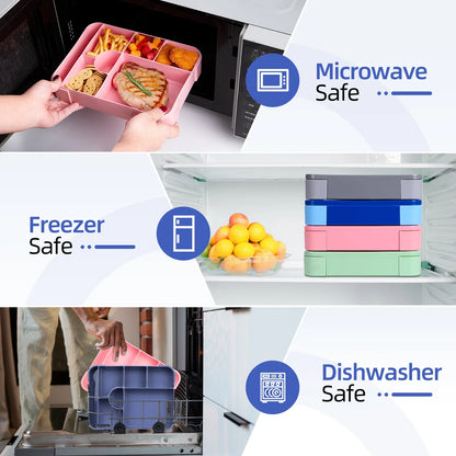 BentoMax 1330ml Large Leakproof Bento Lunch Box – 7-Section Microwave-Safe Food Container for School, Work & Travel, 7 Colors