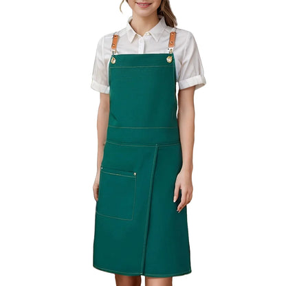 WorkEase Waterproof Canvas Apron – Split-Skirt Chef & Barista Apron with Pockets, Unisex Heavy-Duty Workwear in 6 Colors