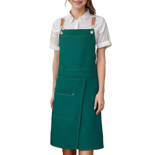 WorkEase Waterproof Canvas Apron – Split-Skirt Chef & Barista Apron with Pockets, Unisex Heavy-Duty Workwear in 6 Colors