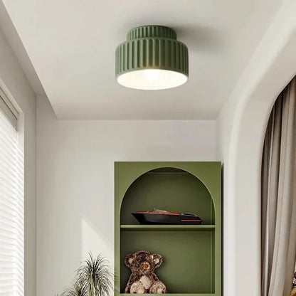 Nordic Ripple Ribbed LED Ceiling Light – Sculptural Flush Mount Fixture with Warm White Glow for Bedroom & Living Room