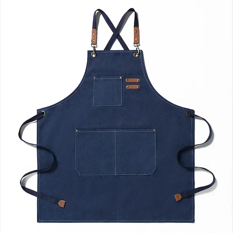 ProWear Premium Canvas Kitchen Apron – Heavy-Duty Unisex Chef, Barista & Workwear Utility Apron with Adjustable Straps