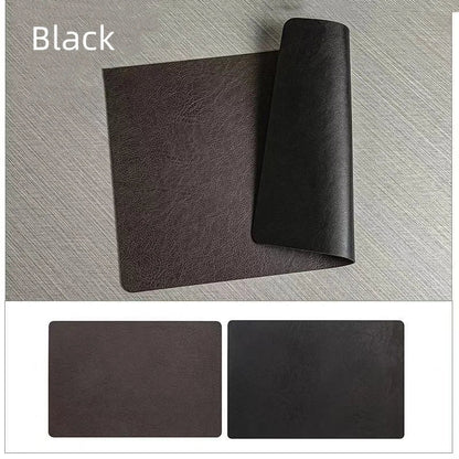 DuoMat Double-Sided Faux Leather Placemats – Heat-Resistant Waterproof PU Leather Table Mats, Set of 4 or 6, 7 Colors